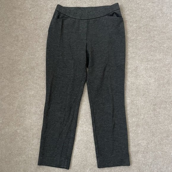 J. Jill Pants - J. Jill Ponte Slim Leg Pants Womens Small Grey Stretch Pockets Casual 26” Inseam